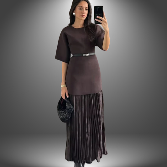 Lupita · Vestido marrón de aire folk – Silvia Morel