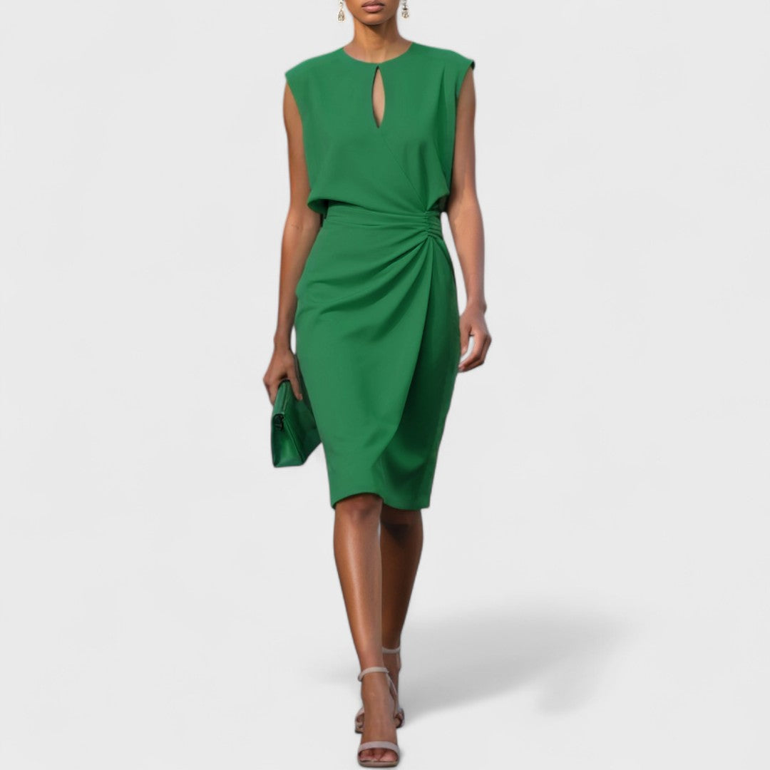Clara · Vestido midi elegante entallado – Silvia Morel