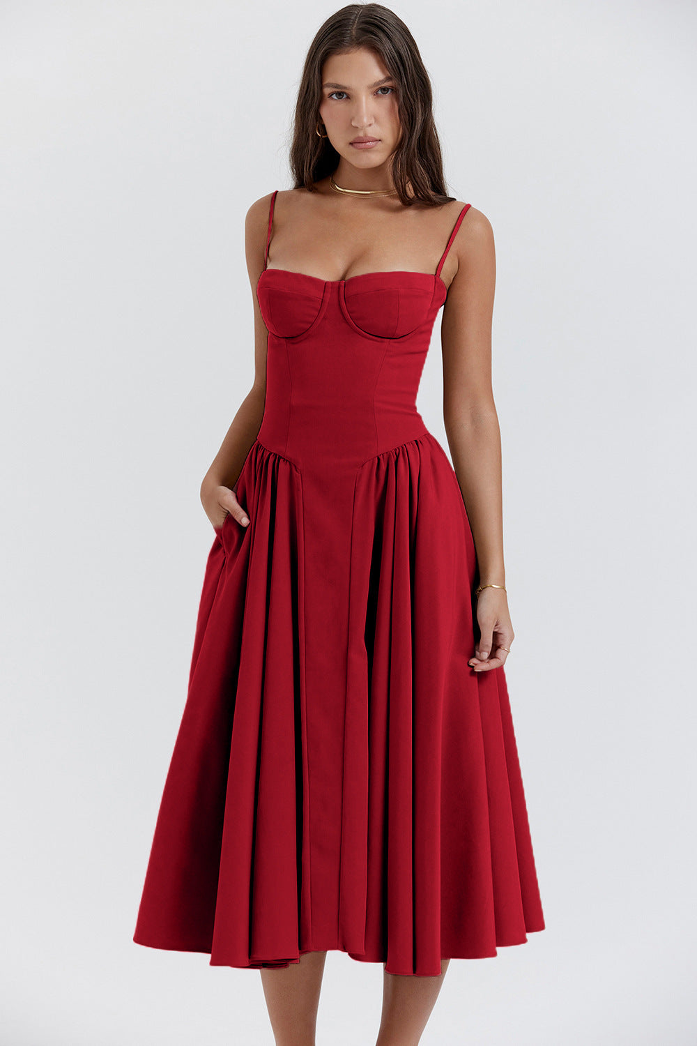 Emilia · Vestido midi retro de tirantes – Silvia Morel