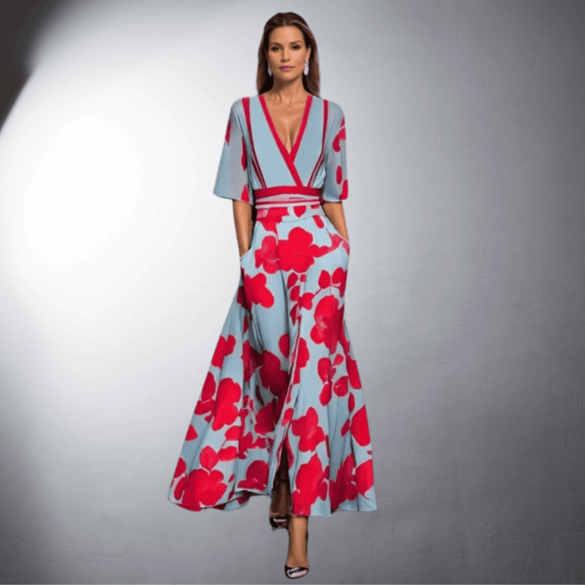 Elena · Vestido largo floral romántico – Silvia Morel
