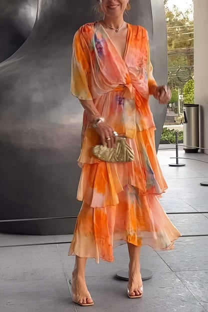 Olivia · Vestido largo bohemio acuarela – Silvia Morel