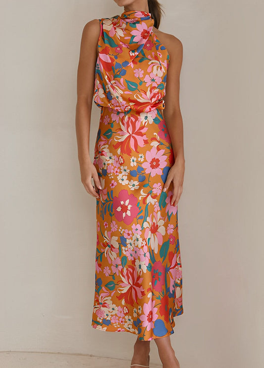 Zaira · Vestido floral en A sin mangas – Silvia Morel
