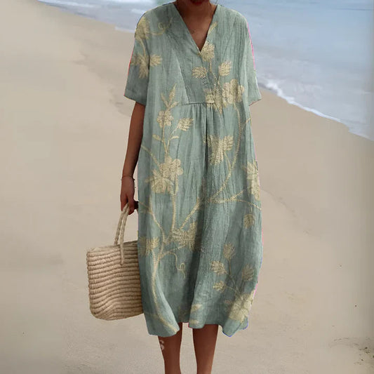 Magnolia · Vestido estampado fluido – Silvia Morel