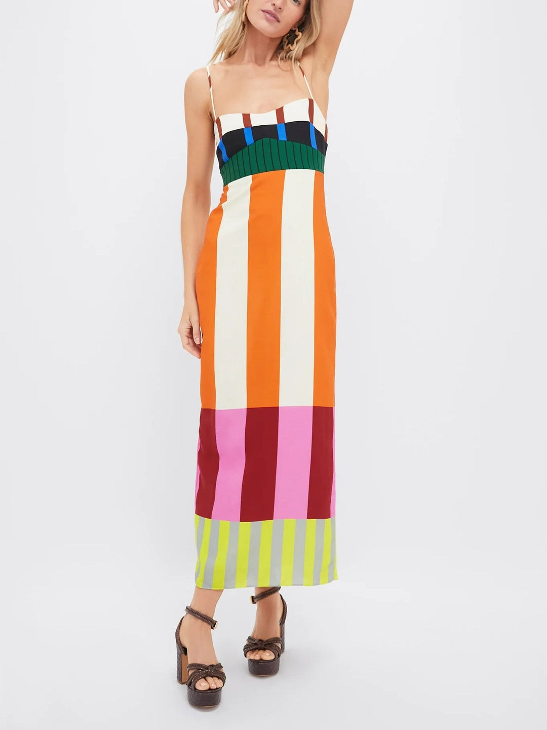 Adelaida · Vestido largo multicolor – Silvia Morel