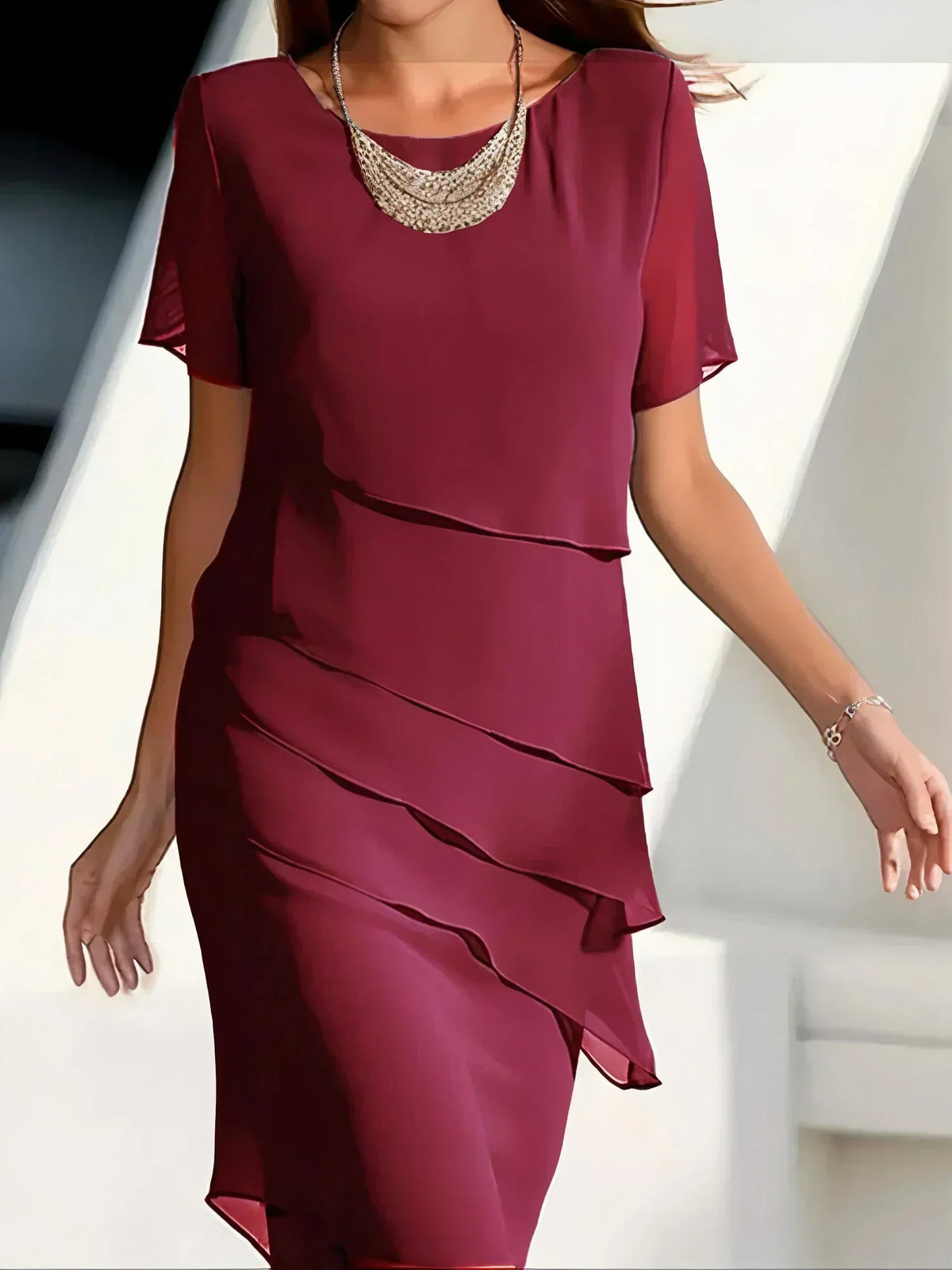 Bibiana · Vestido elegante que disimula el abdomen – Silvia Morel