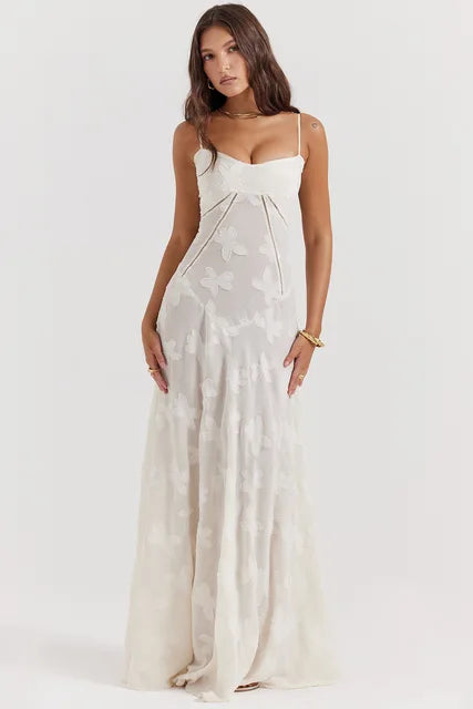 Alma · Vestido largo de flores – Silvia Morel