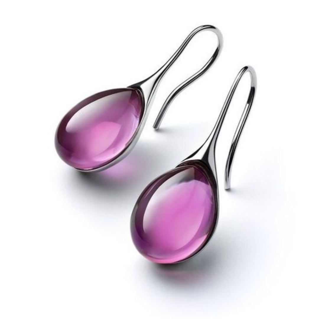 Aurora · Pendientes de gota de cristal – Silvia Morel