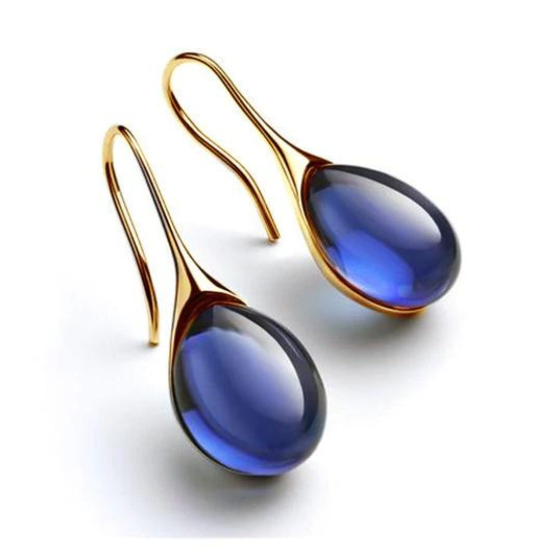 Aurora · Pendientes de gota de cristal – Silvia Morel