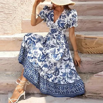 Ada · Vestido largo floral de verano – Silvia Morel