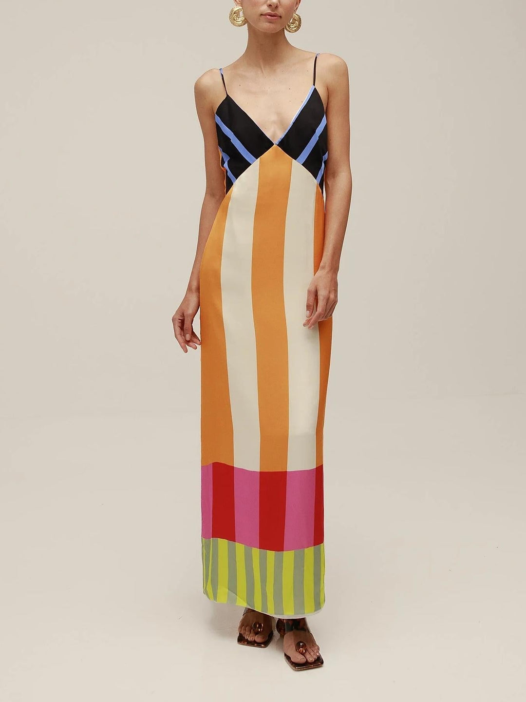 Adelaida · Vestido largo multicolor – Silvia Morel