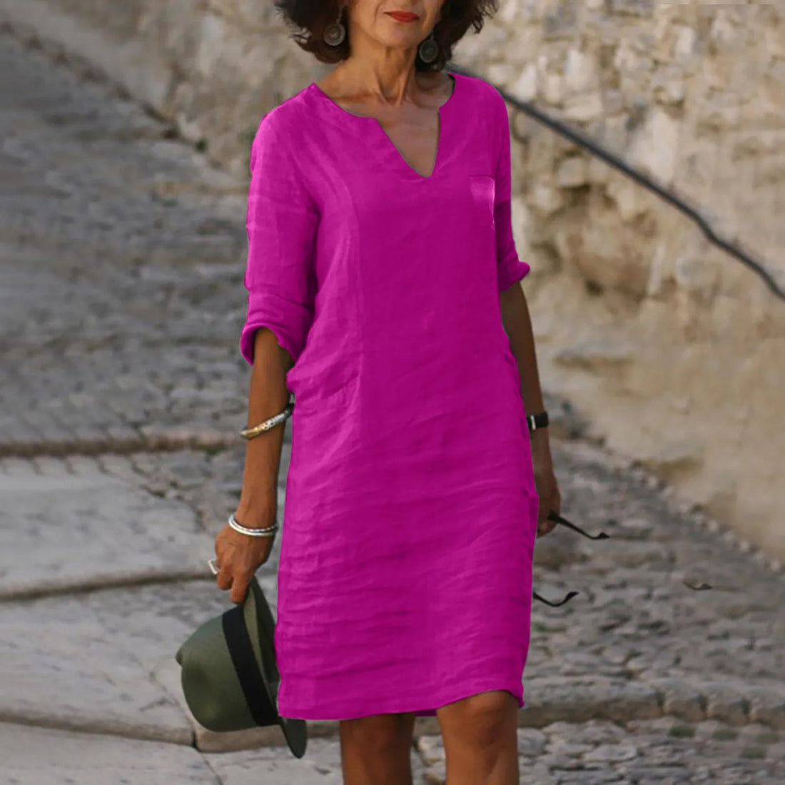 Graciana · Vestido fluido de aire natural – Silvia Morel