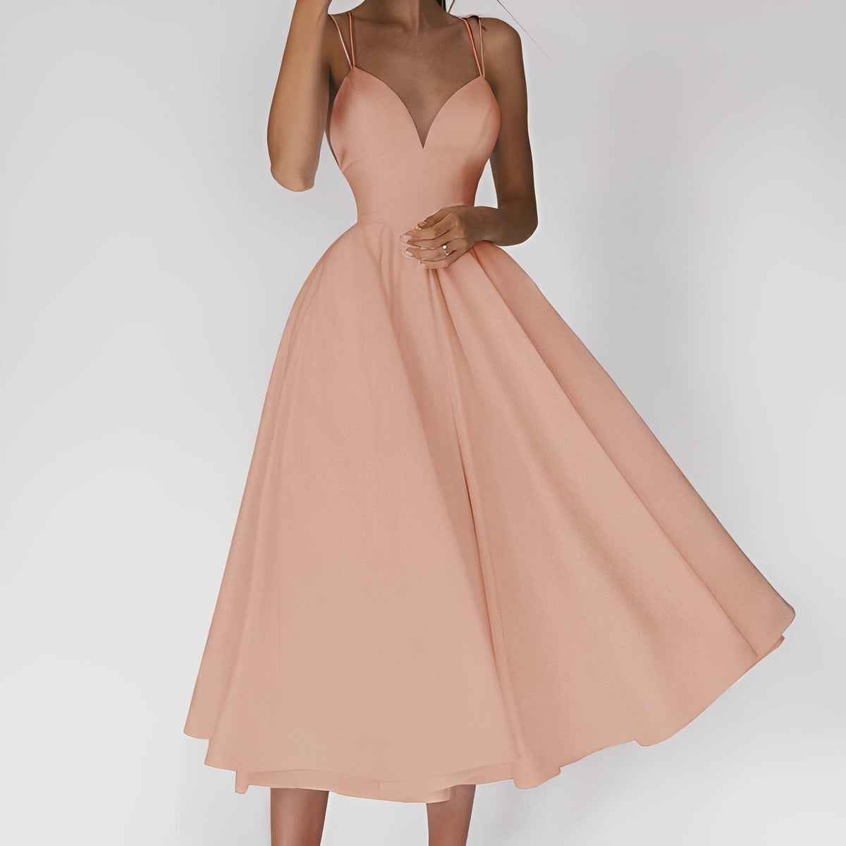 Valeria · Vestido midi con espalda cruzada – Silvia Morel