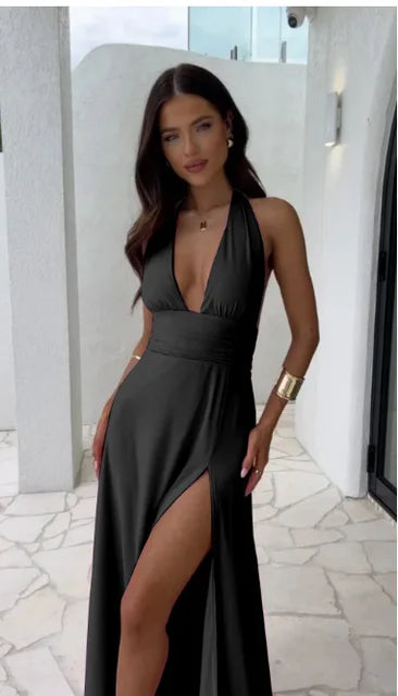 Gemma · Vestido escotado de noche – Silvia Morel