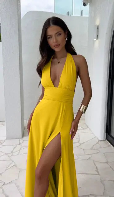 Gemma · Vestido escotado de noche – Silvia Morel