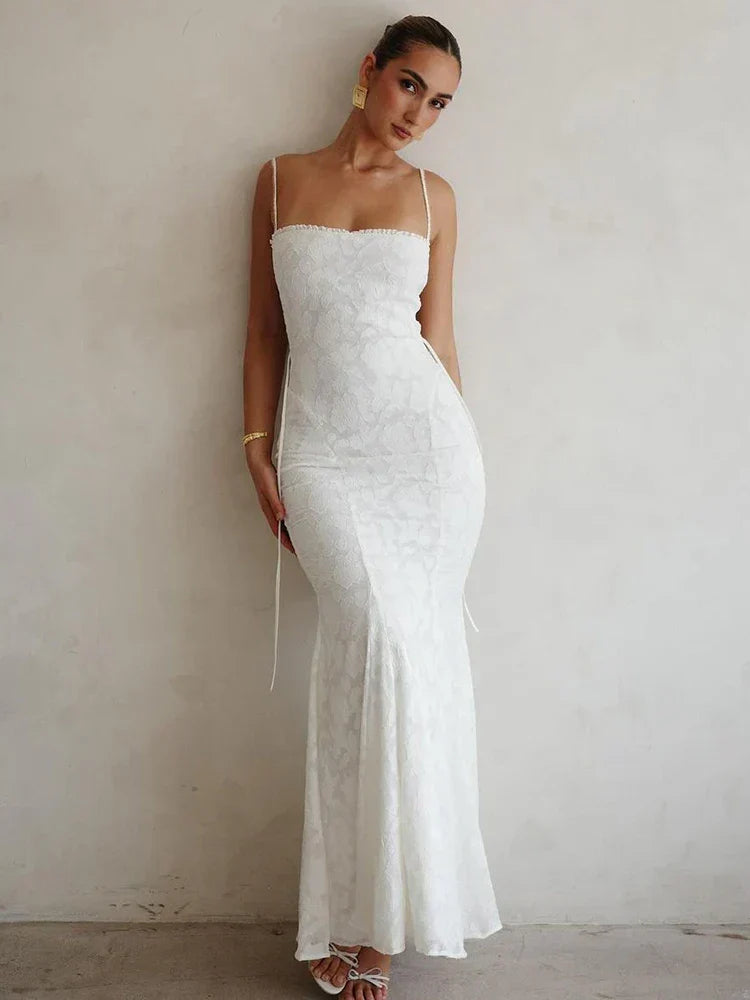 Raquel · Vestido largo con lazadas – Silvia Morel