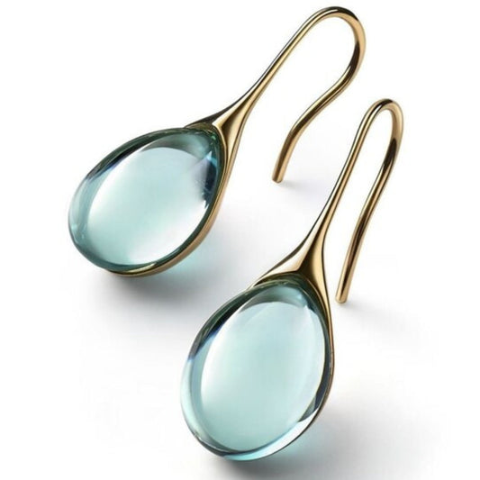 Aurora · Pendientes de gota de cristal – Silvia Morel