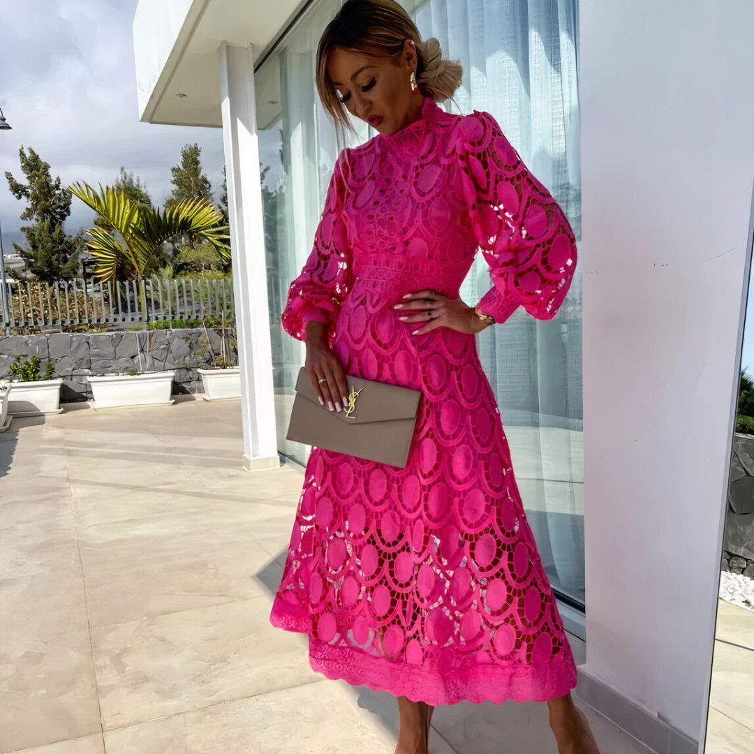 Isidora · Vestido de encaje moderno – Silvia Morel