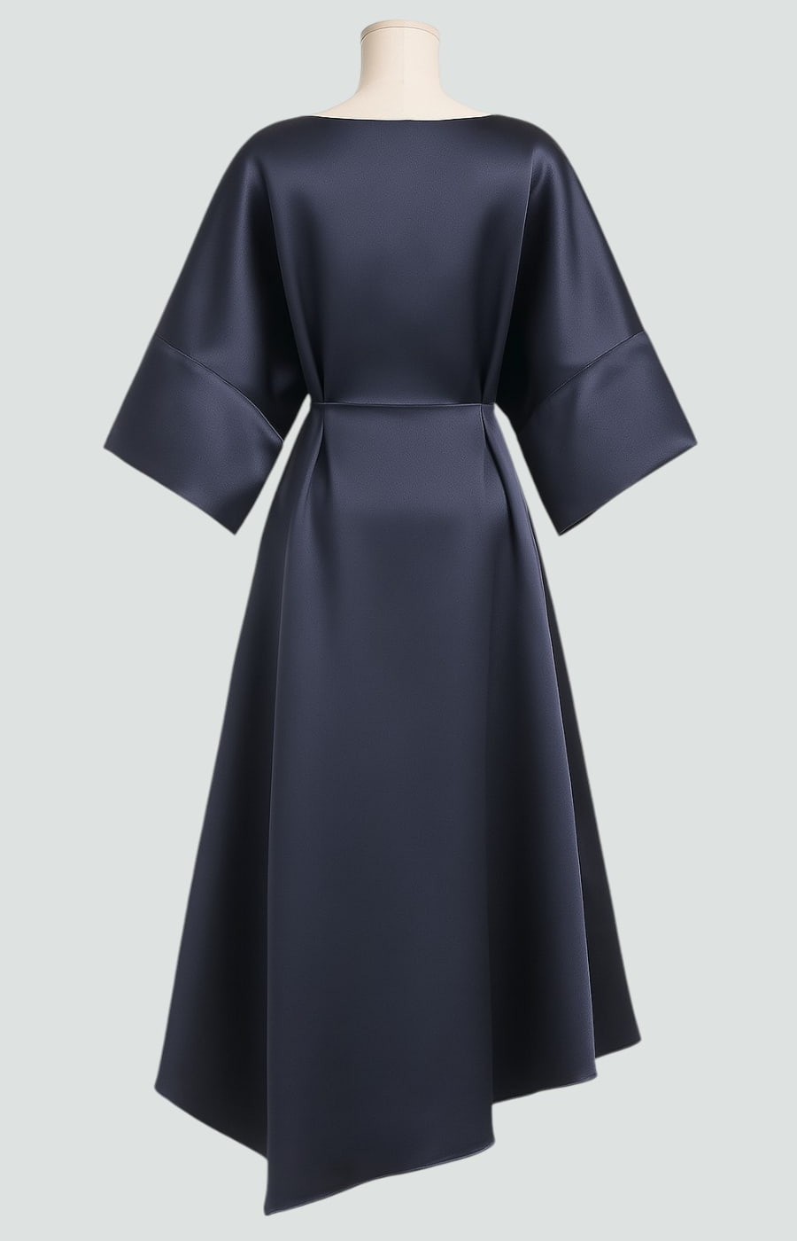 Sara · Vestido largo satinado drapeado – Silvia Morel
