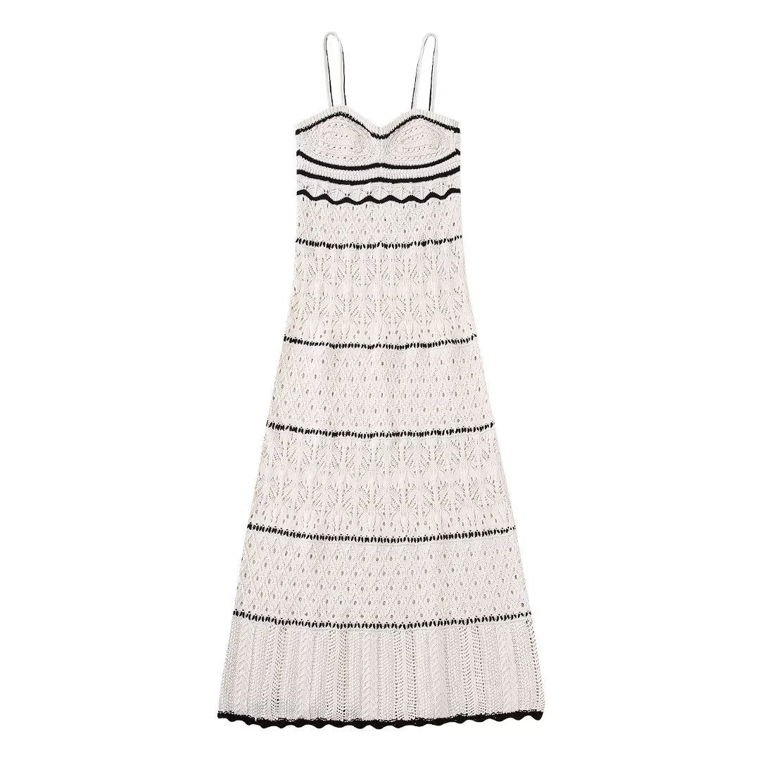 Minerva · Vestido largo blanco de punto fino – Silvia Morel