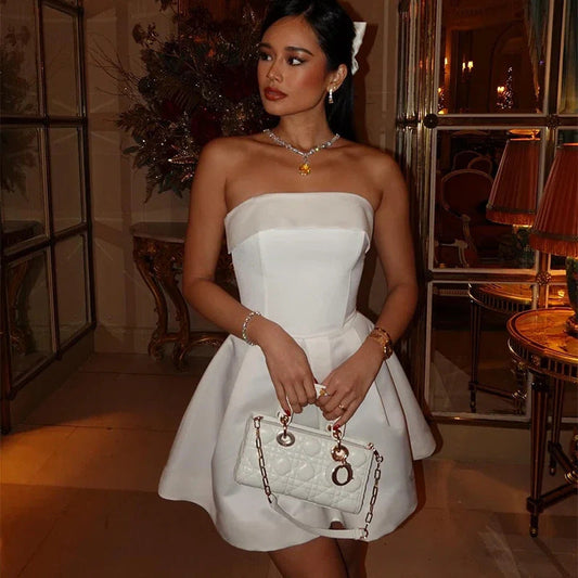 Regia · Vestido entallado con mangas abullonadas – Silvia Morel