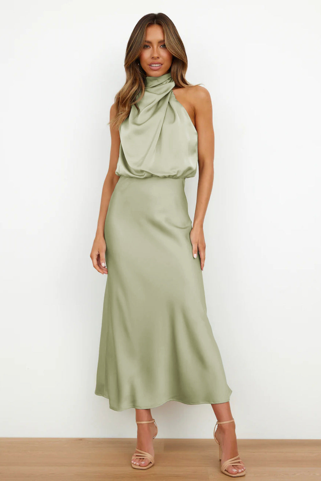 Leticia · Vestido largo sin mangas de gala – Silvia Morel