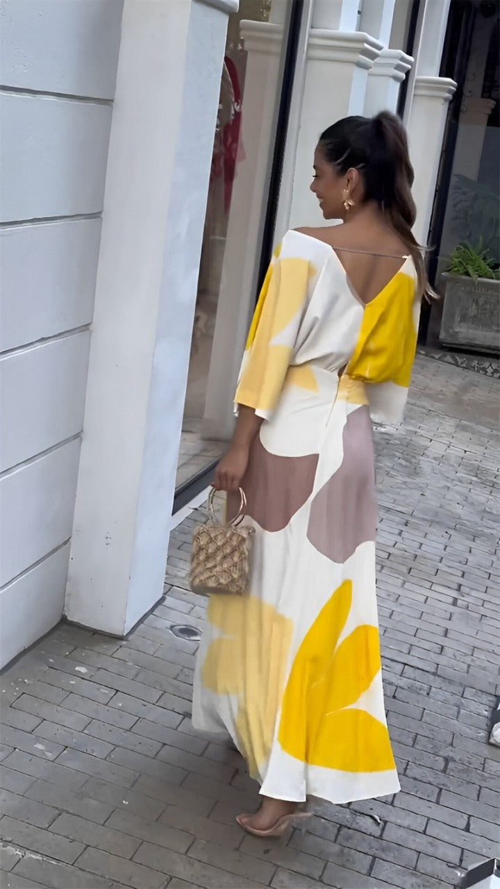 Remei · Vestido midi estampado con escote en V – Silvia Morel