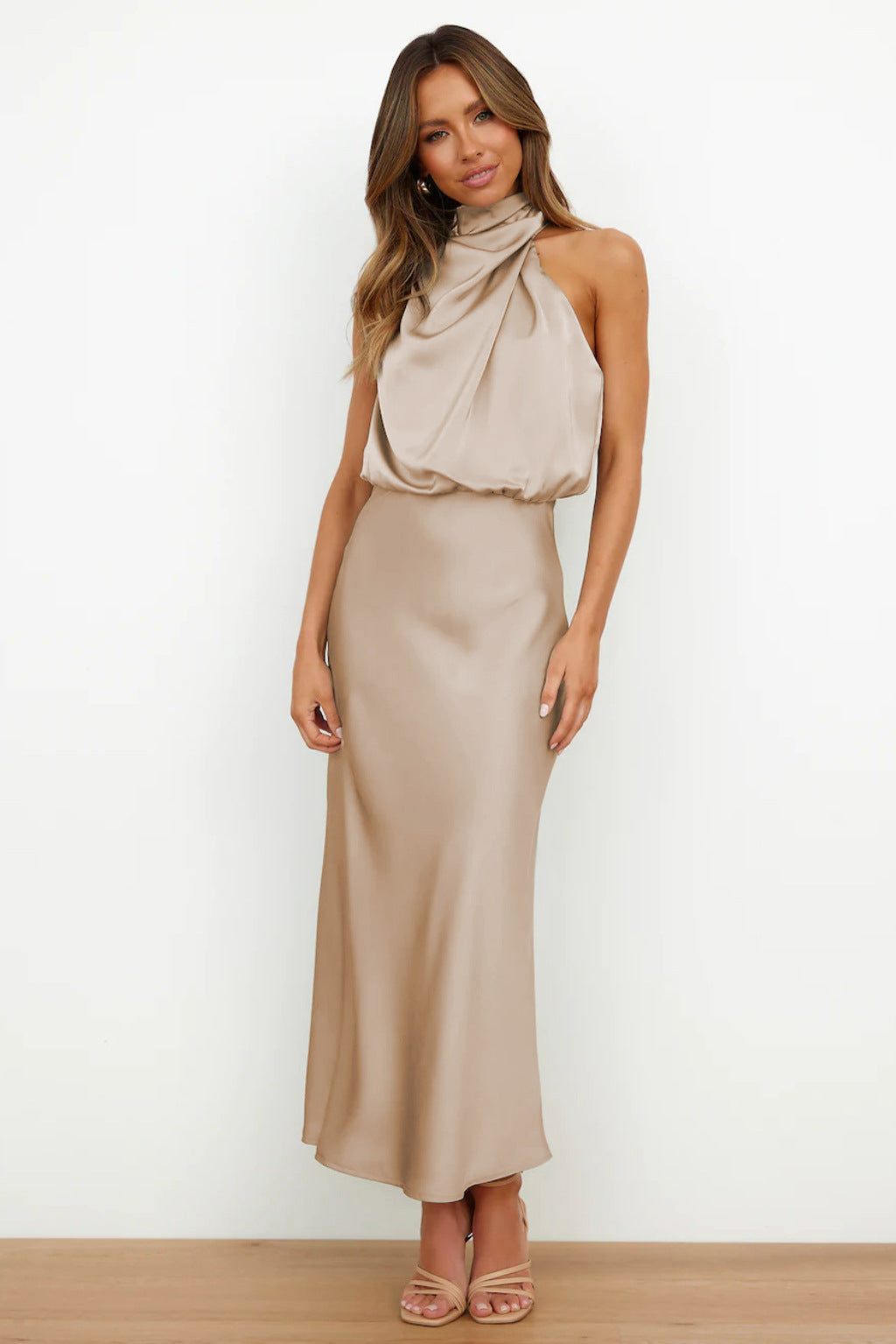 Leticia · Vestido largo sin mangas de gala – Silvia Morel