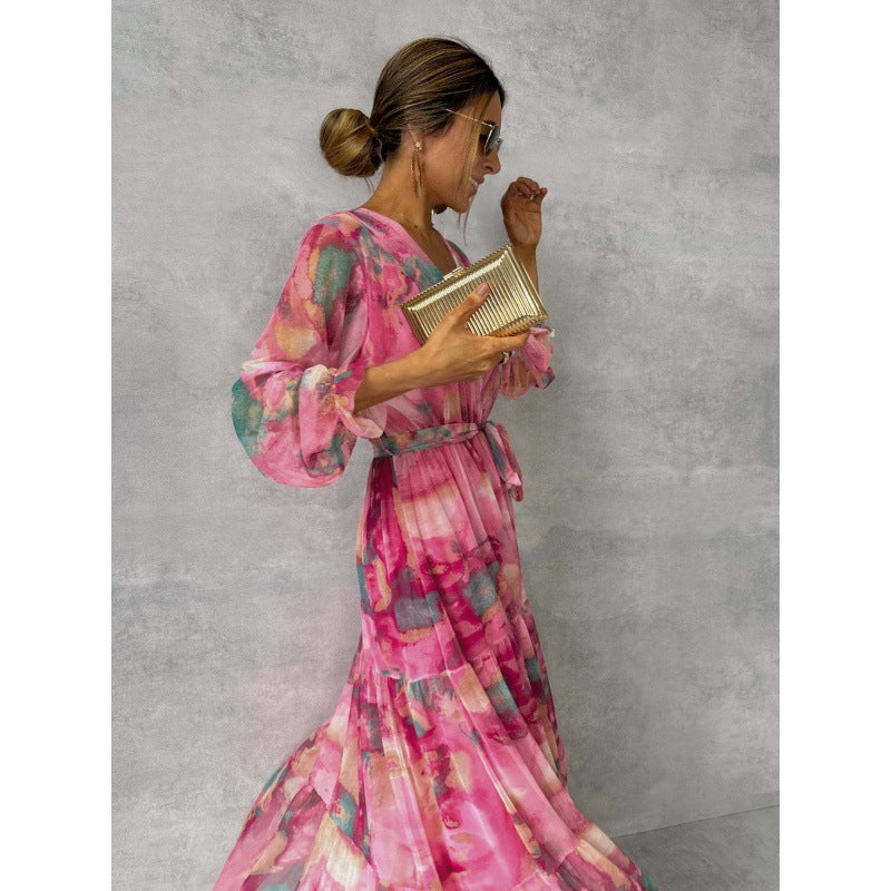 Catalina · Vestido midi floral con escote en V – Silvia Morel