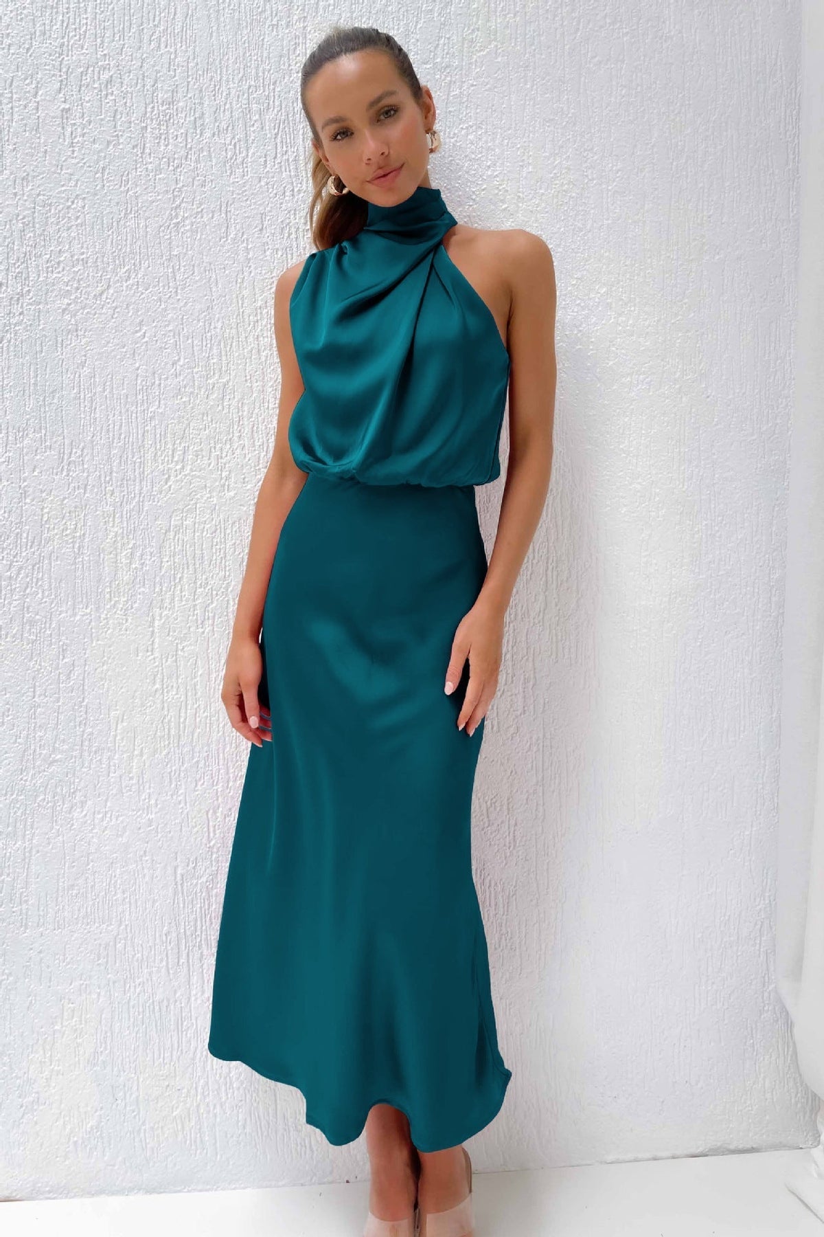Leticia · Vestido largo sin mangas de gala – Silvia Morel