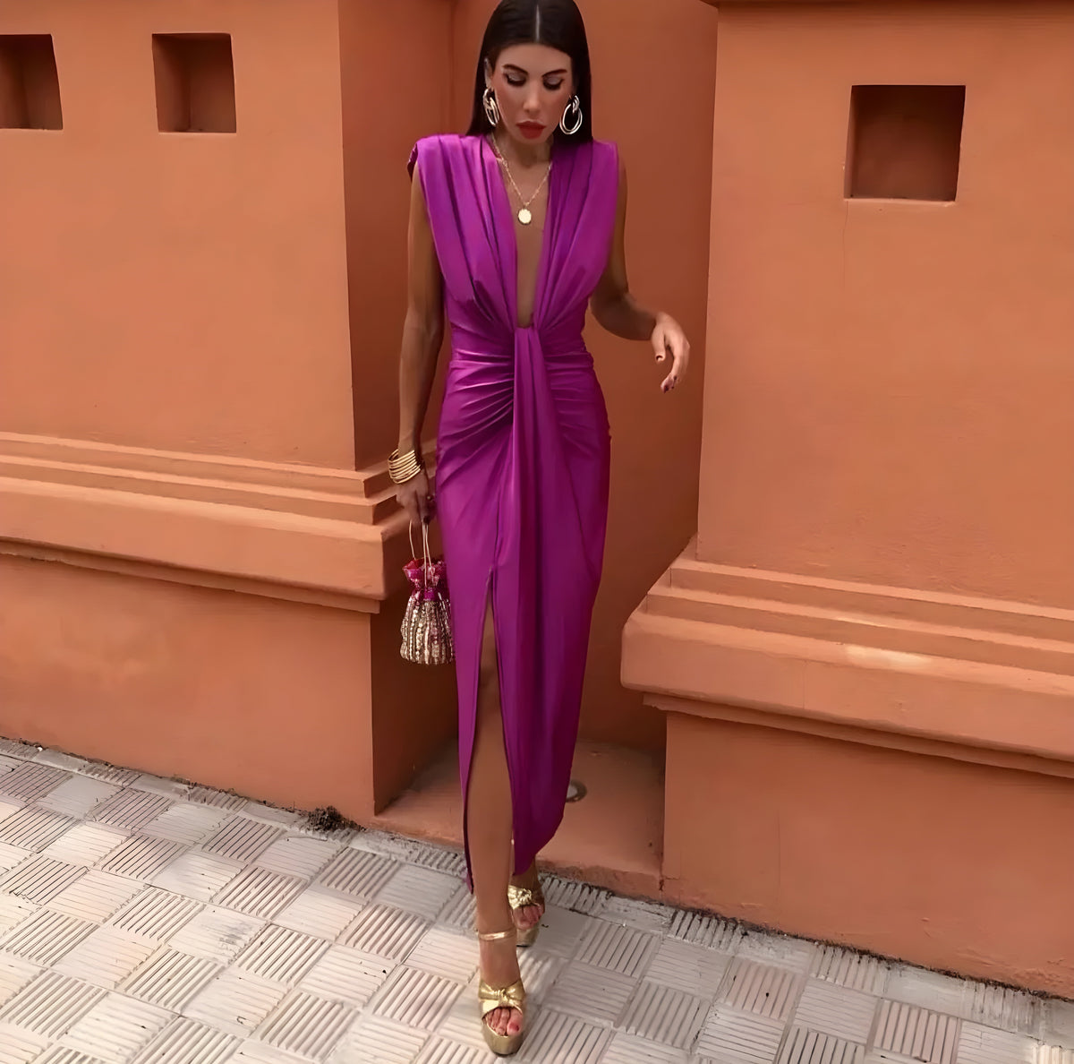 Ane · Vestido con pliegues suaves – Silvia Morel