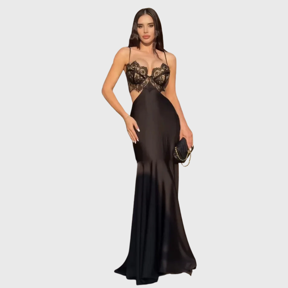 Vanesa · Vestido de noche sirena satinado – Silvia Morel