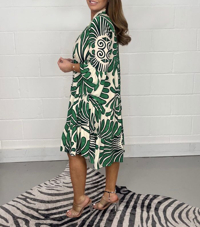 Araceli · Vestido bicolor hasta la rodilla – Silvia Morel