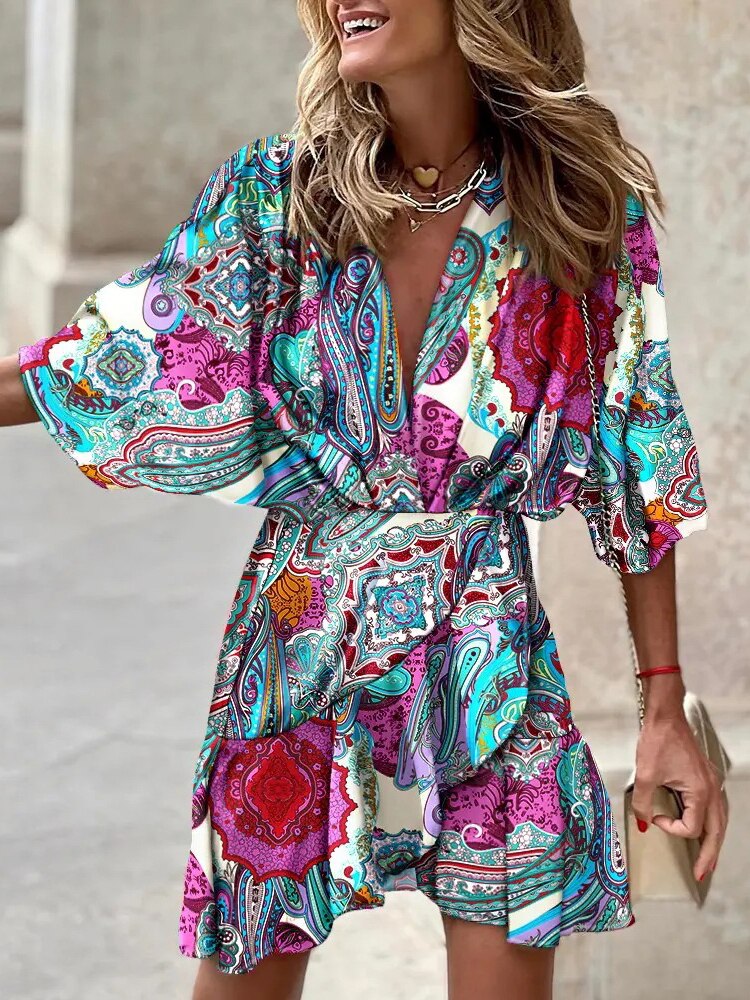 Oihana · Vestido estampado colorido – Silvia Morel