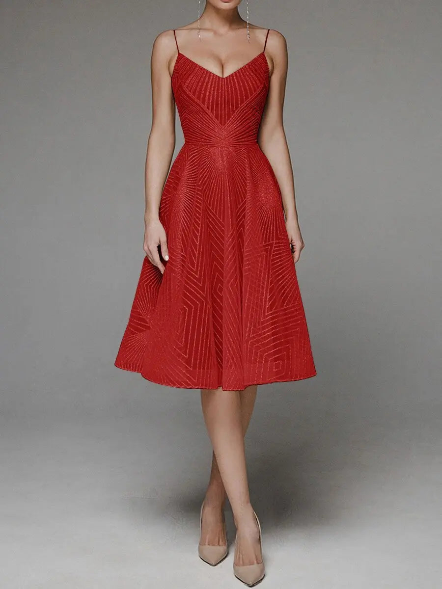 Marlen · Vestido midi de lentejuelas geométricas – Silvia Morel