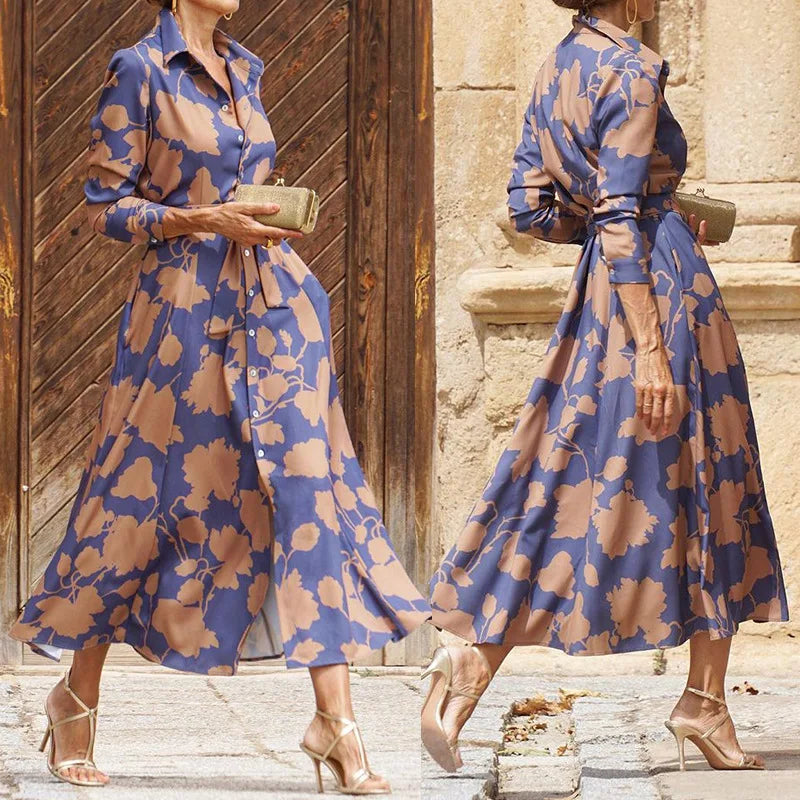 Leonela · Vestido morado con escote en V – Silvia Morel