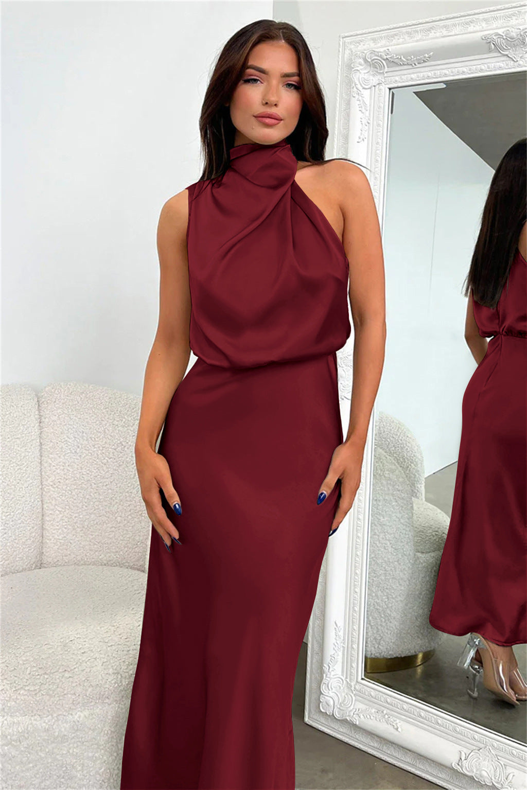Leticia · Vestido largo sin mangas de gala – Silvia Morel