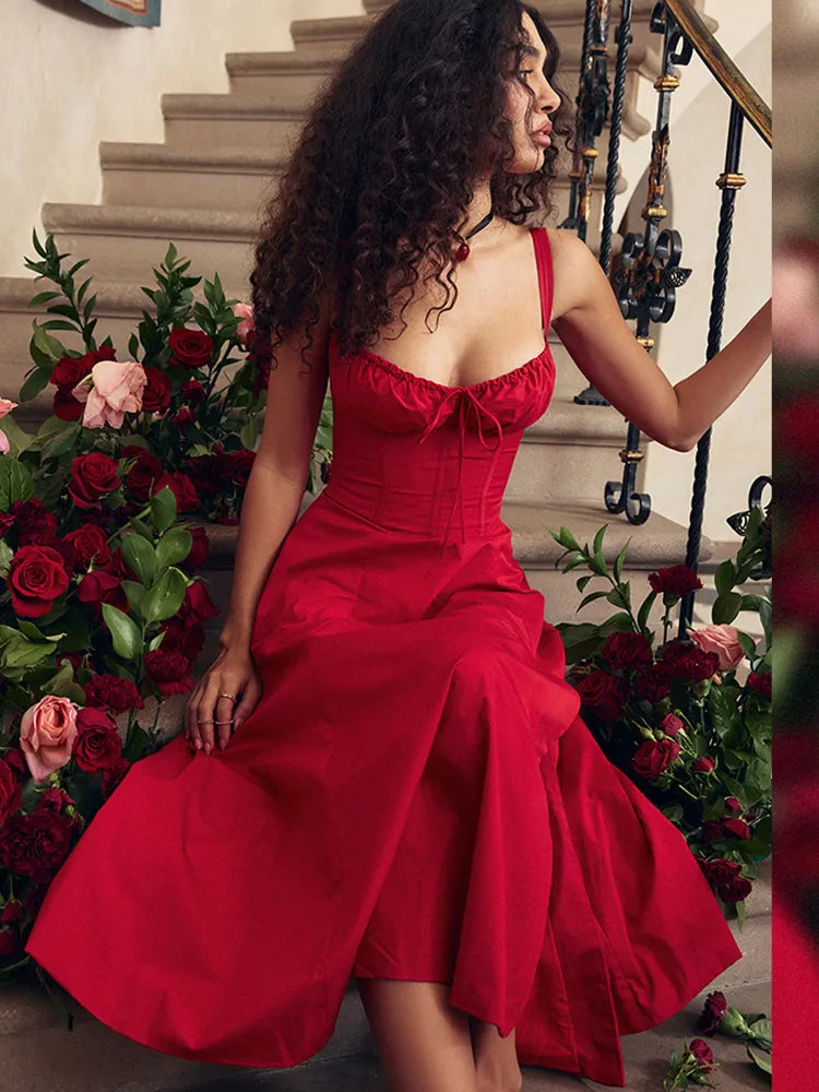 Amaia · Vestido midi de tirantes finos – Silvia Morel