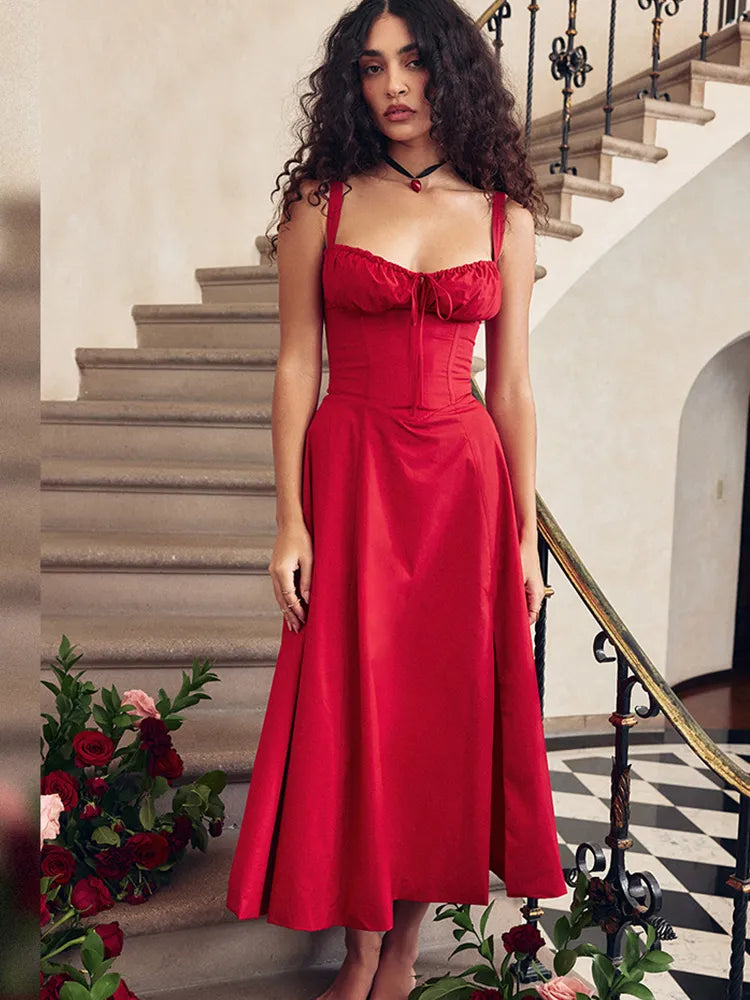 Amaia · Vestido midi de tirantes finos – Silvia Morel