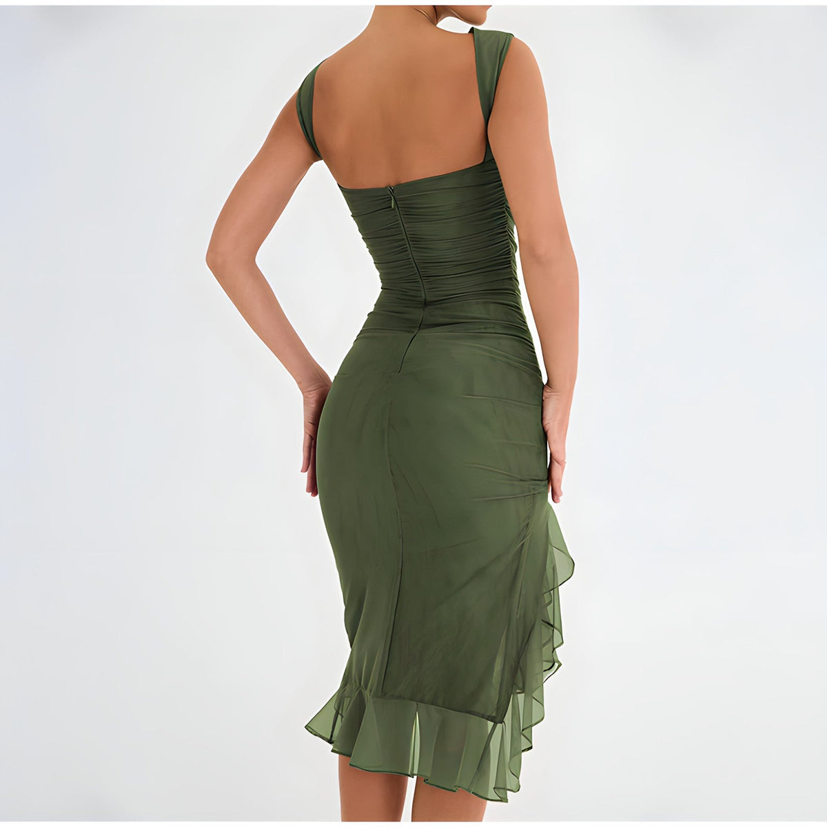 Amalia · Vestido ajustado con volantes – Silvia Morel