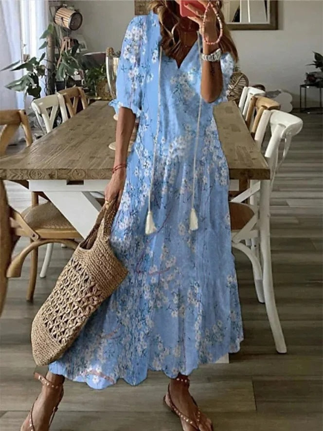 Blanca · Vestido largo con volantes – Silvia Morel
