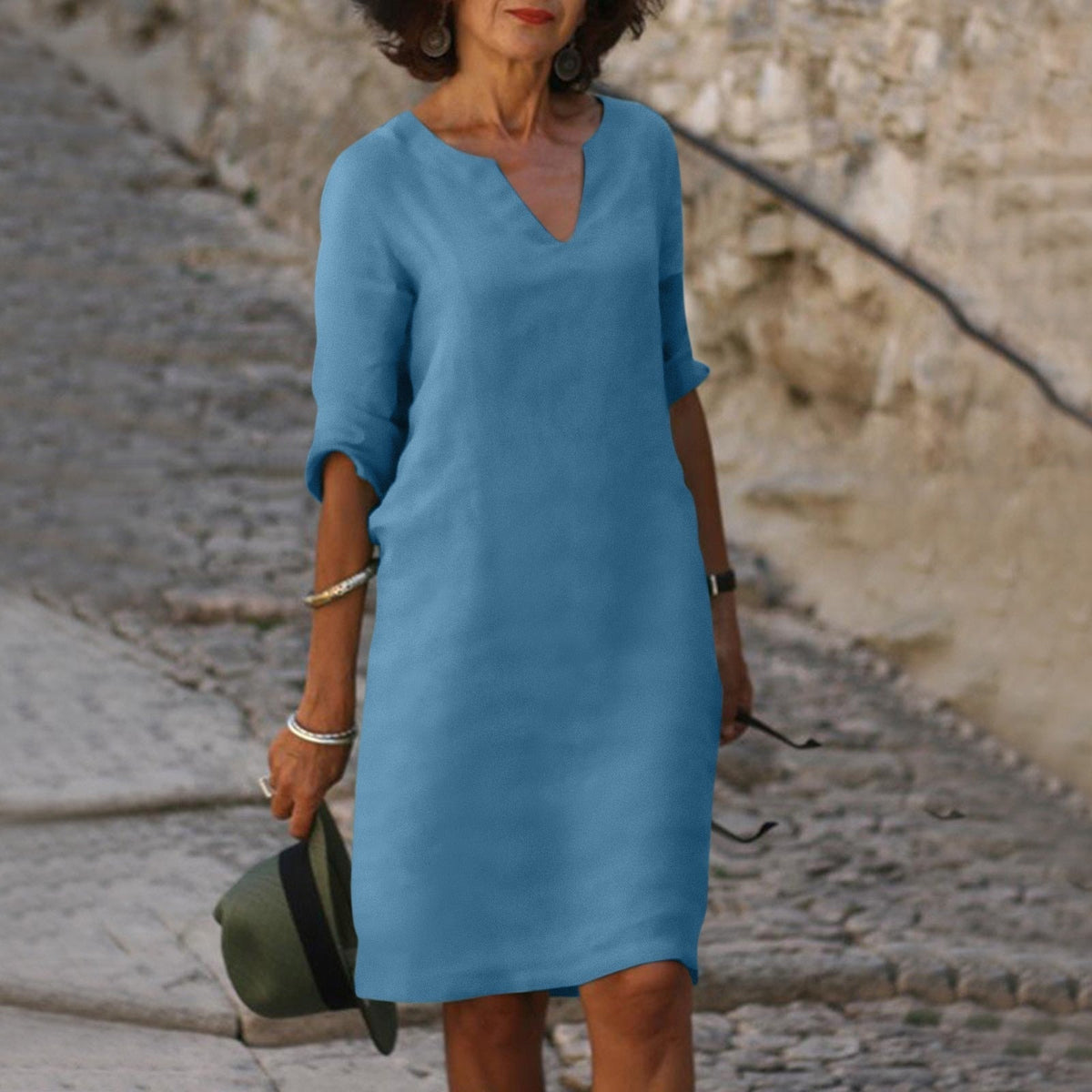 Graciana · Vestido fluido de aire natural – Silvia Morel
