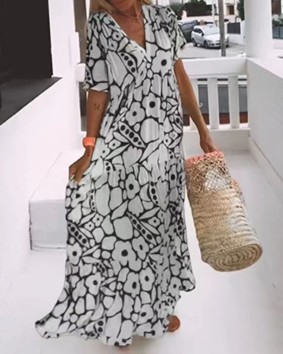 Pamela · Vestido largo de manga corta – Silvia Morel
