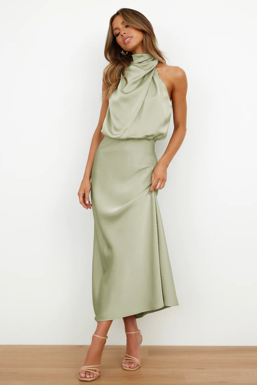 Leticia · Vestido largo sin mangas de gala – Silvia Morel
