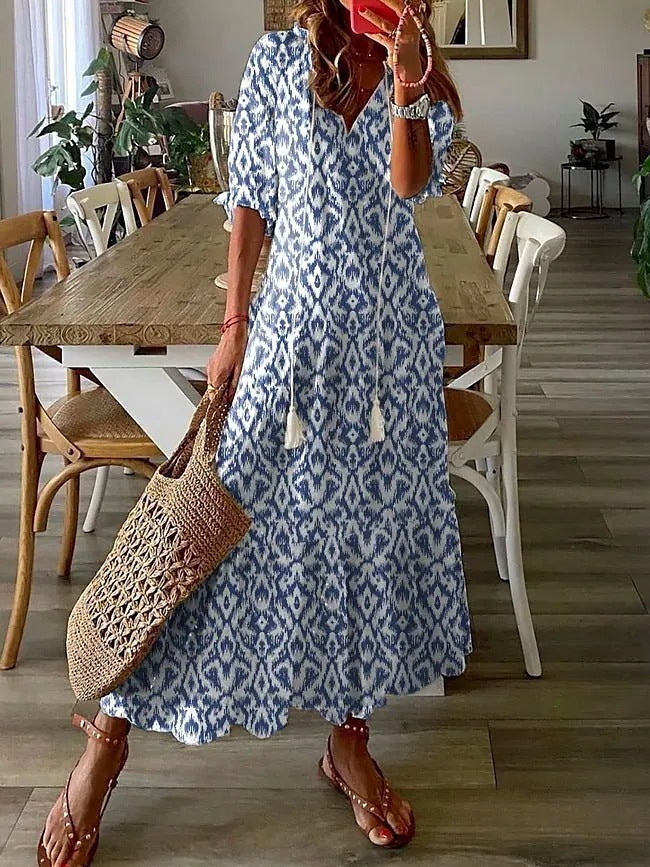 Blanca · Vestido largo con volantes – Silvia Morel