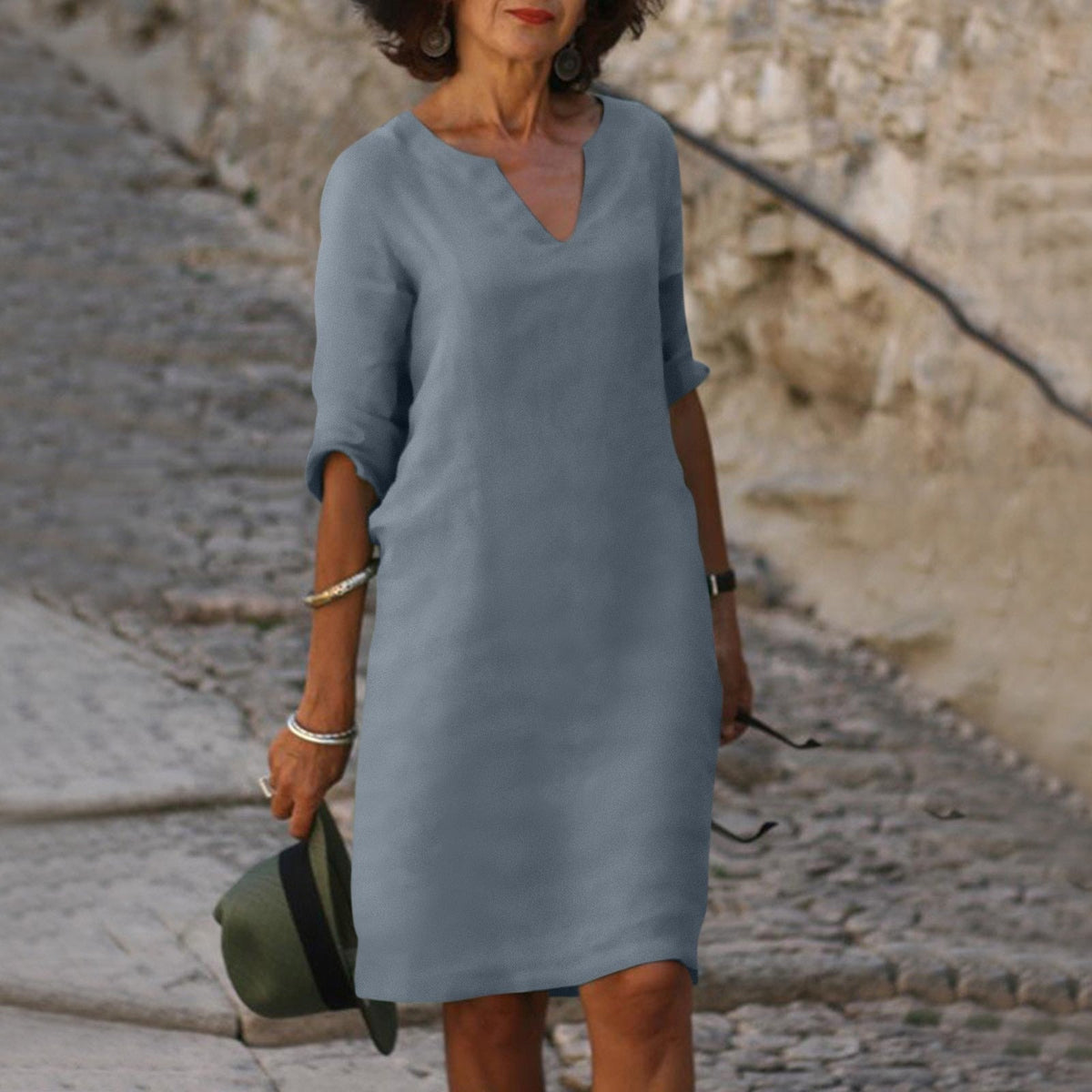 Graciana · Vestido fluido de aire natural – Silvia Morel