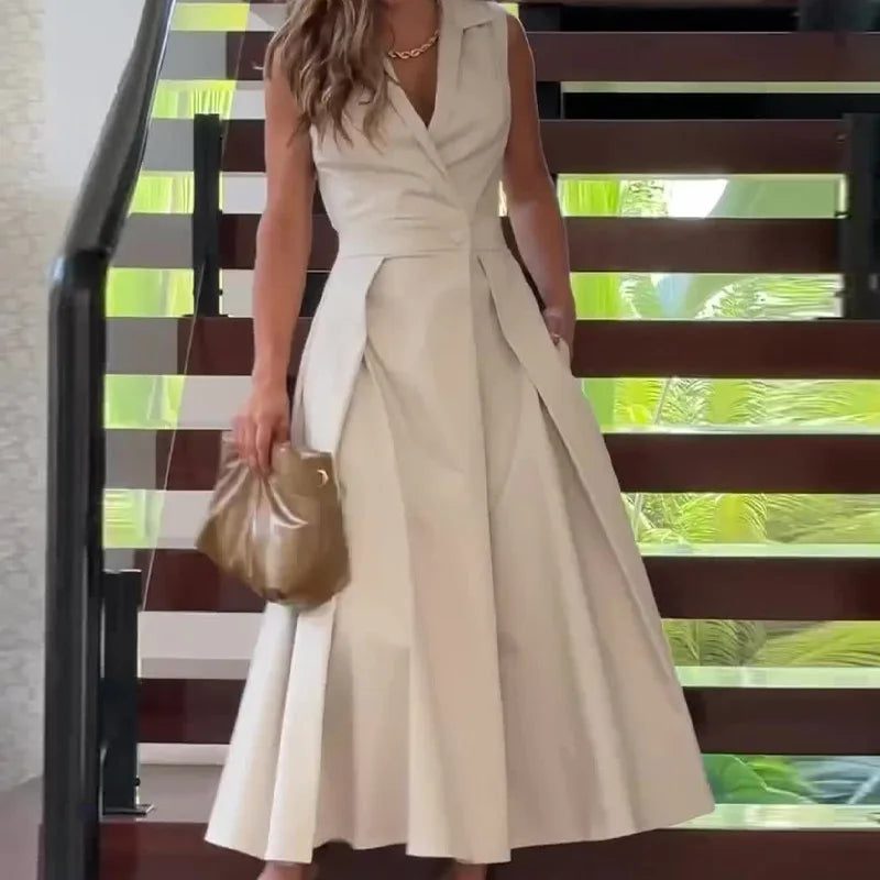 Rafaela · Vestido estilo blazer sin mangas – Silvia Morel