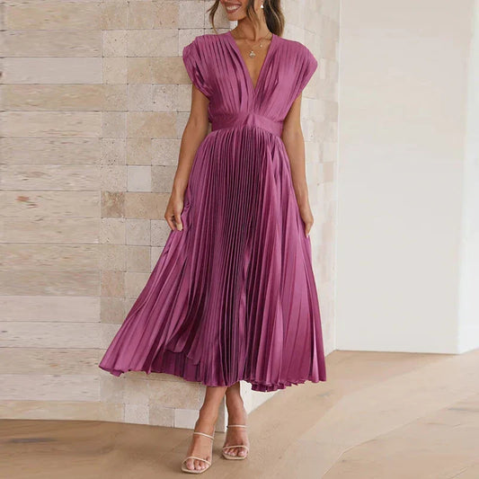 Delfa · Vestido plisado sin mangas con cremallera – Silvia Morel