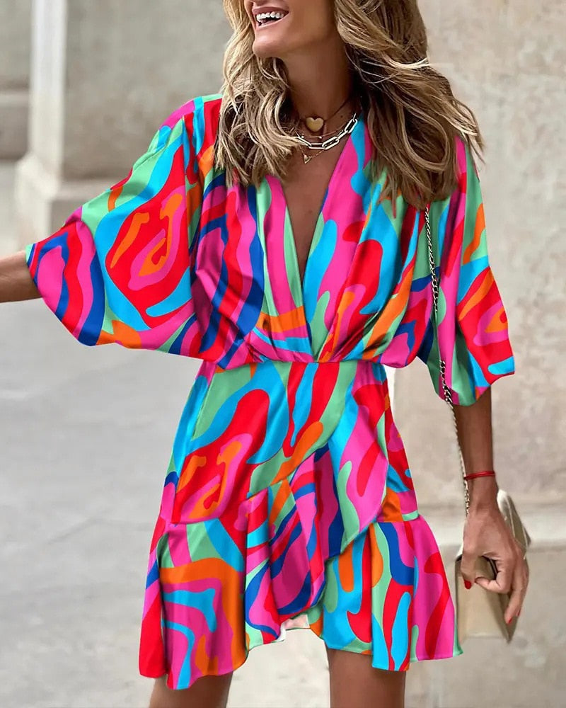 Oihana · Vestido estampado colorido – Silvia Morel