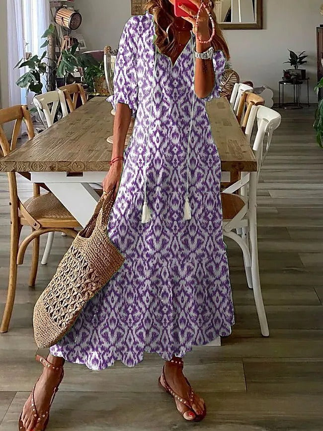 Blanca · Vestido largo con volantes – Silvia Morel