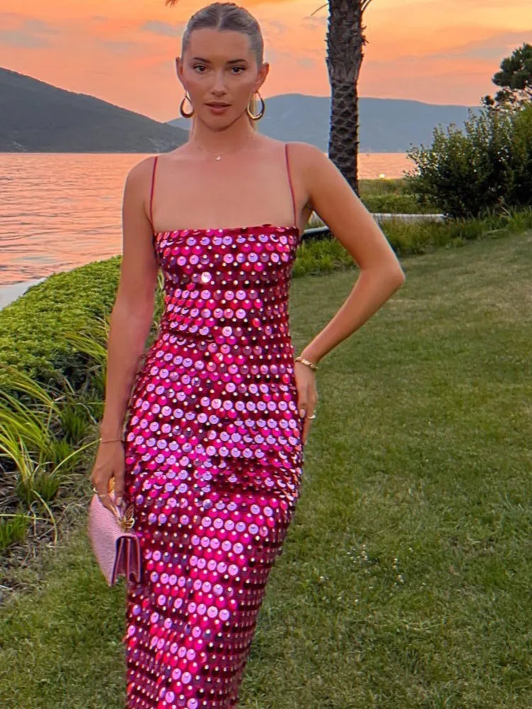 Triana · Vestido midi de lentejuelas – Silvia Morel